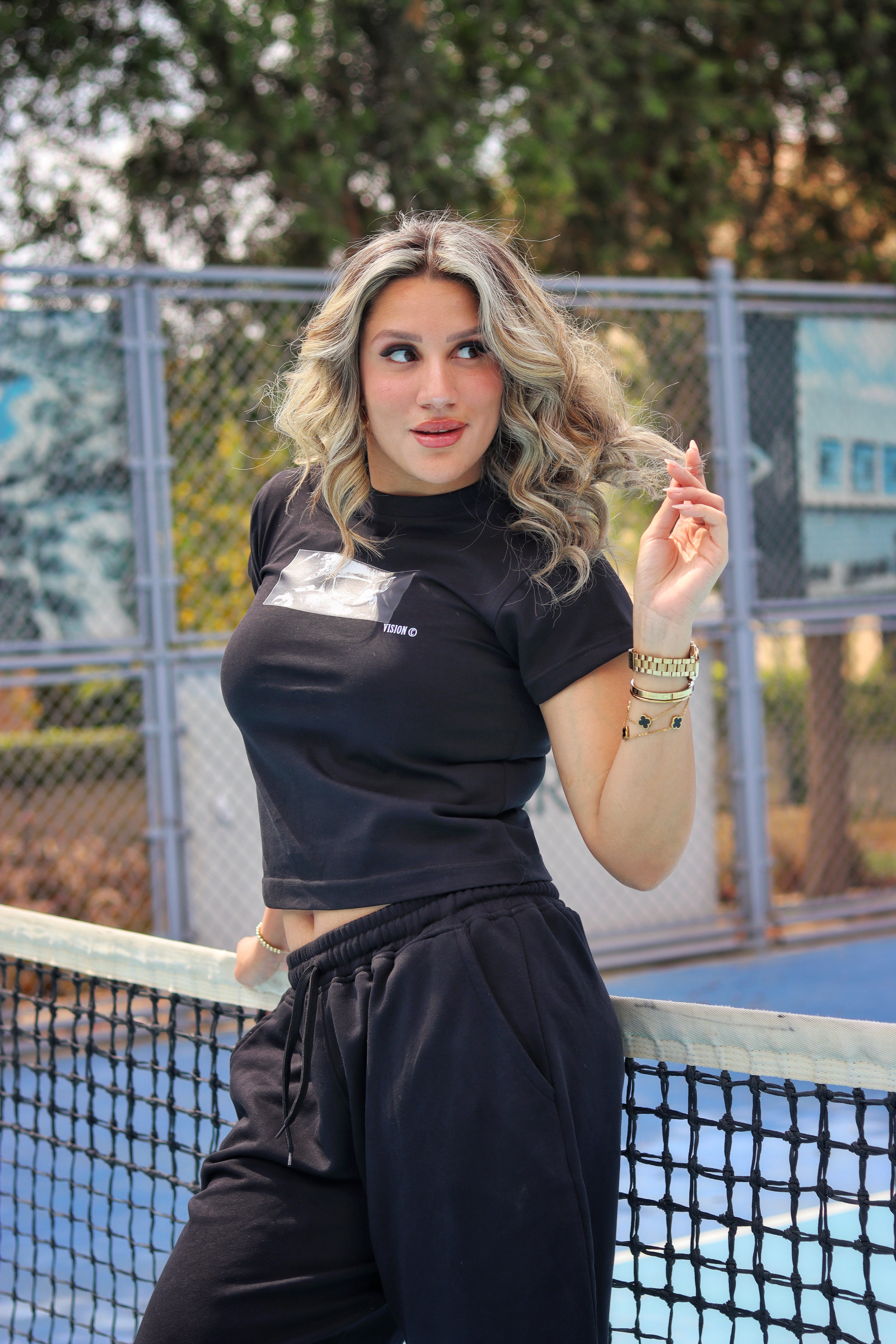 "Khayal" black baby tee