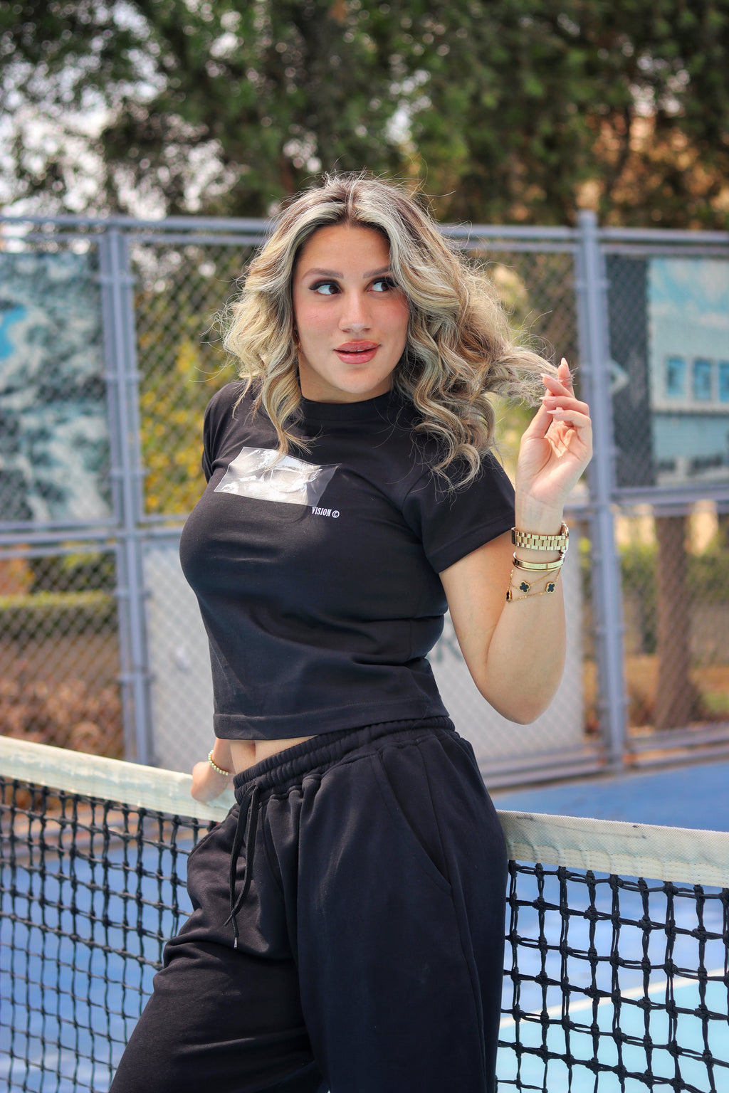 "Khayal" black baby tee