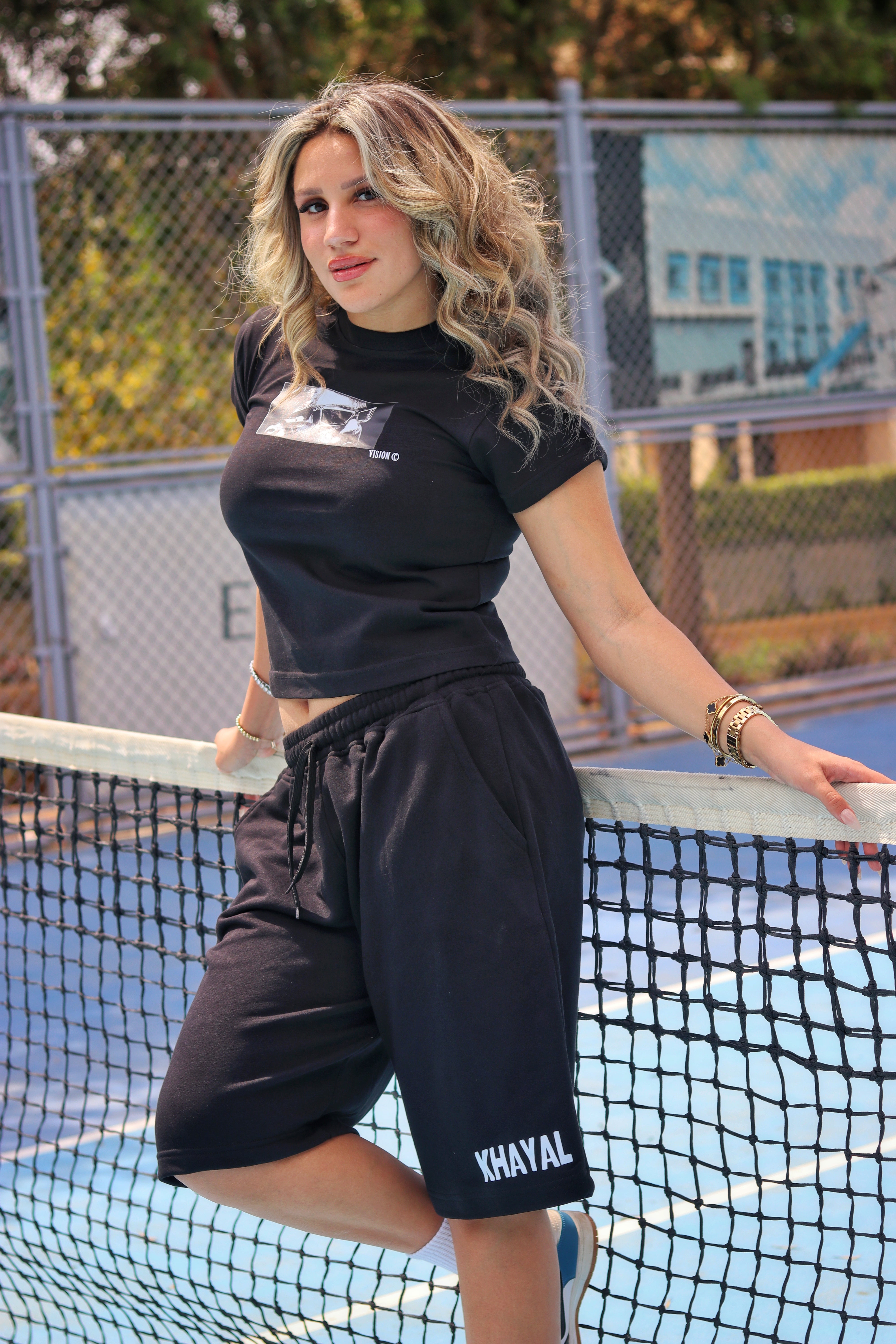 "Khayal" black baby tee