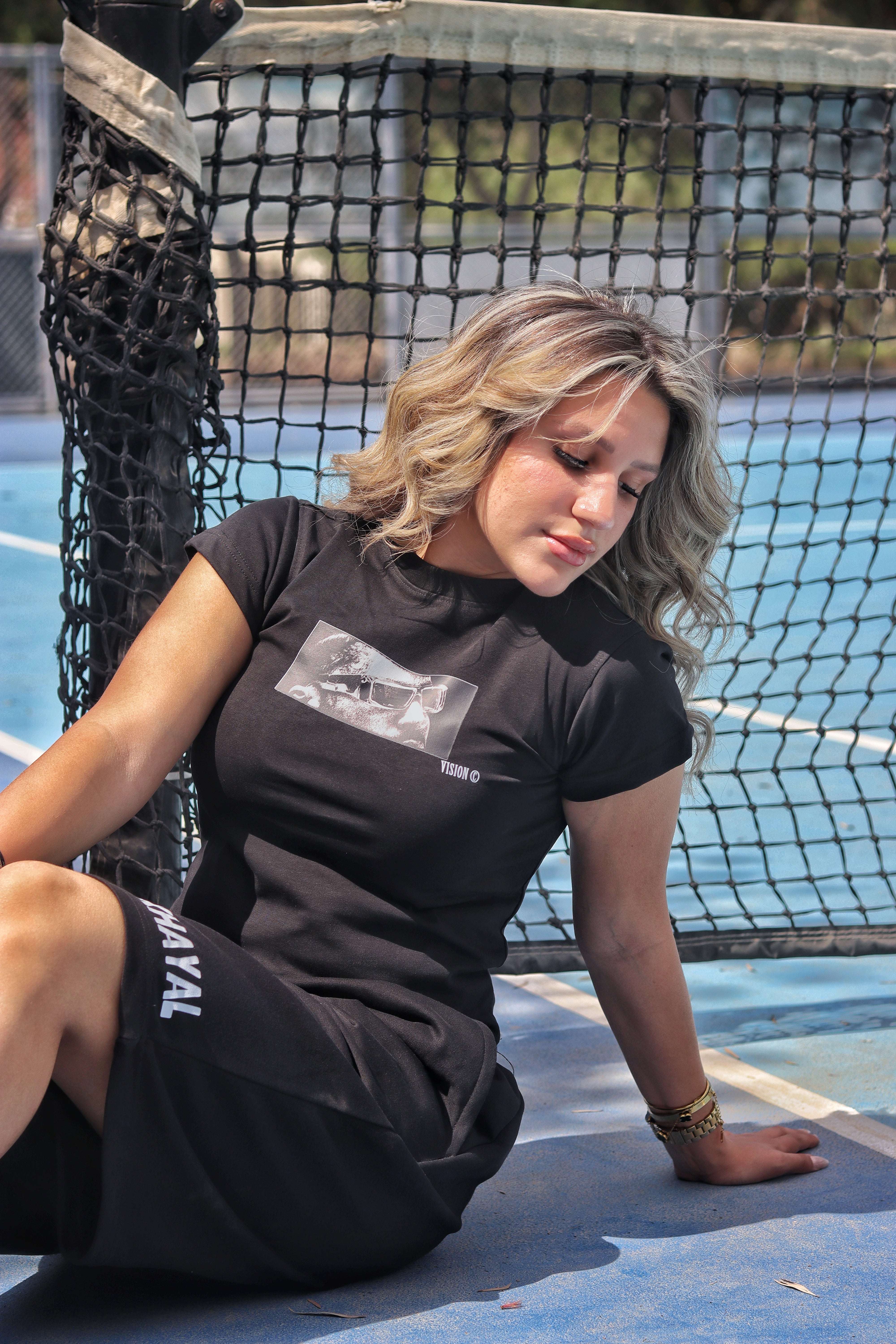 "Khayal" black baby tee