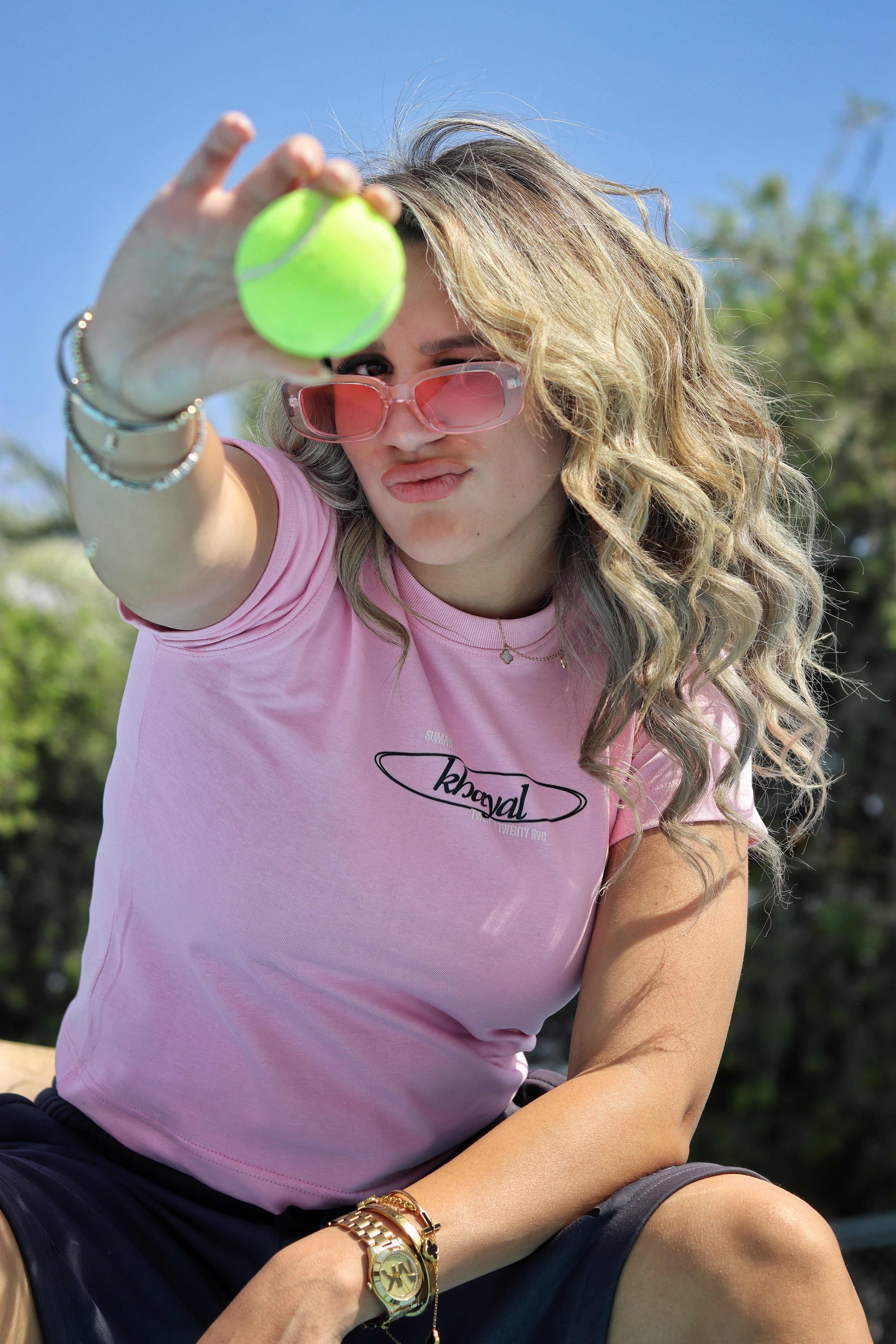 "Khayal" pink baby tee